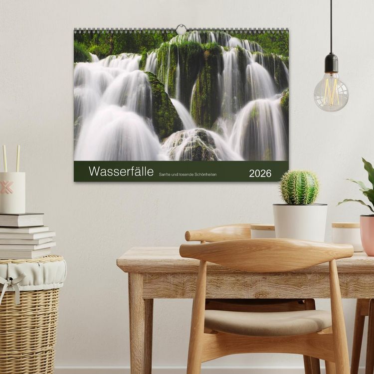 Produktbild: WASSERF&Auml;LLE - Sanfte und tosende Sch&ouml;nheiten (Wandkalender 2026 DIN A3 quer), CALVENDO Monatskalender