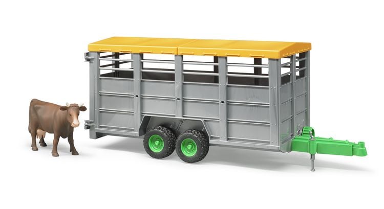 Produktbild: bruder 02227 Viehtransportanh&auml;nger mit Rind