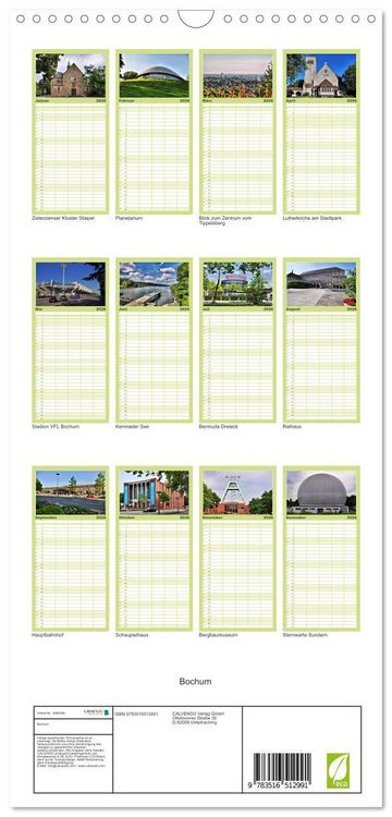 Produktbild: Familienplaner 2026 - Bochum mit 5 Spalten (Wandkalender, 21 x 45 cm) CALVENDO