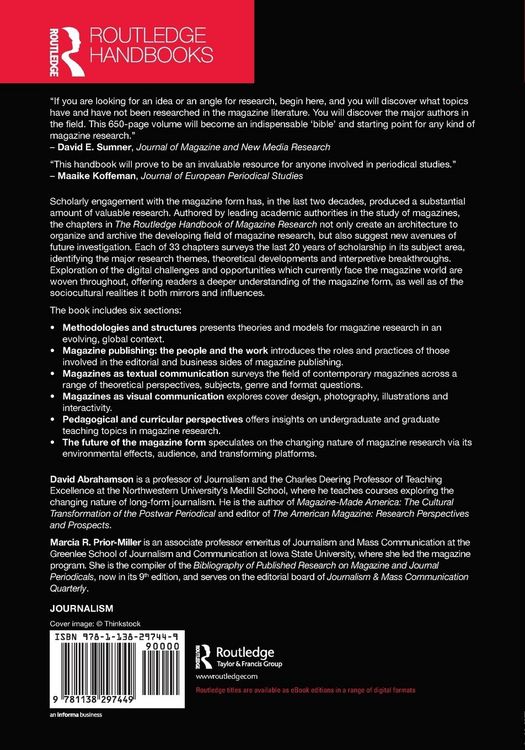 Produktbild: The Routledge Handbook of Magazine Research