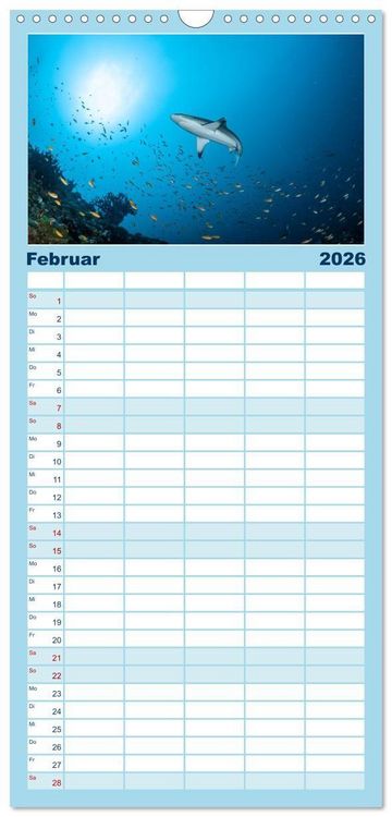 Produktbild: Familienplaner 2026 - Faszinierende Meereswelt der Malediven mit 5 Spalten (Wandkalender, 21 x 45 cm) CALVENDO