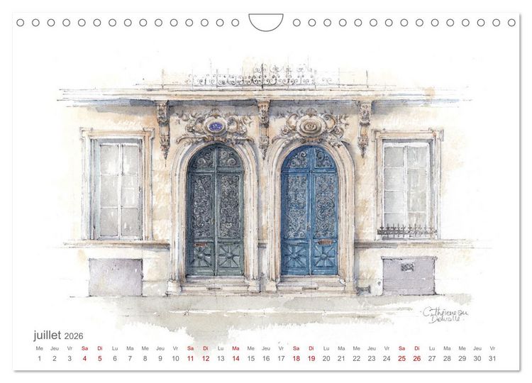 Produktbild: BORDEAUX, promenade dessin&eacute;e (Calendrier mural 2026 DIN A4 vertical), CALVENDO calendrier mensuel