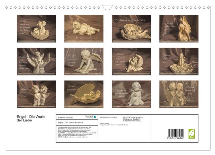 Produktbild: Engel - Die Worte der Liebe (Wandkalender 2026 DIN A3 quer), CALVENDO Monatskalender