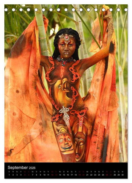 Produktbild: Equatorial Guinea Bodypainting Festival "Origins" (Tischkalender 2026 DIN A5 hoch), CALVENDO Monatskalender