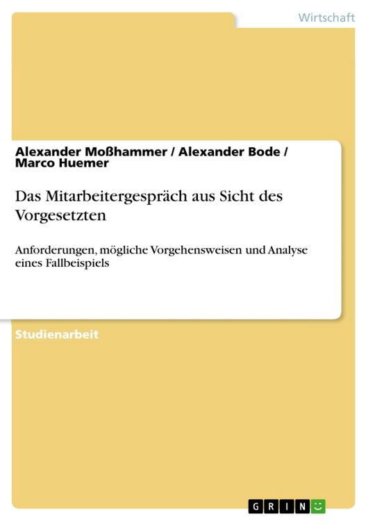 Produktbild: Das Mitarbeitergespr&auml;ch aus Sicht des Vorgesetzten