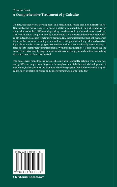 Produktbild: A Comprehensive Treatment of q-Calculus