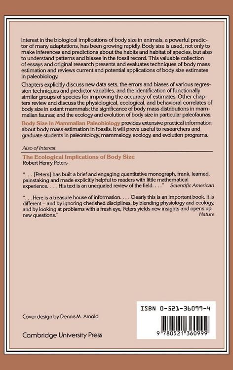 Produktbild: Body Size in Mammalian Paleobiology