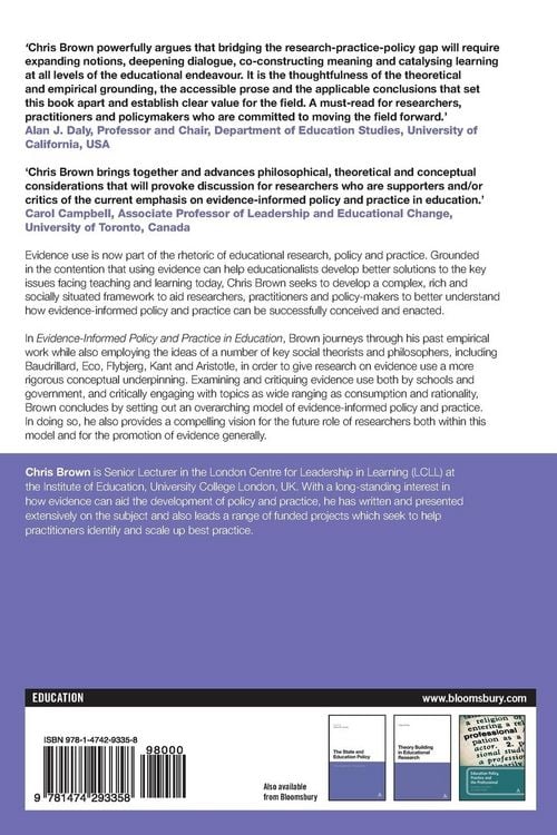 Produktbild: Evidence-Informed Policy and Practice in Education
