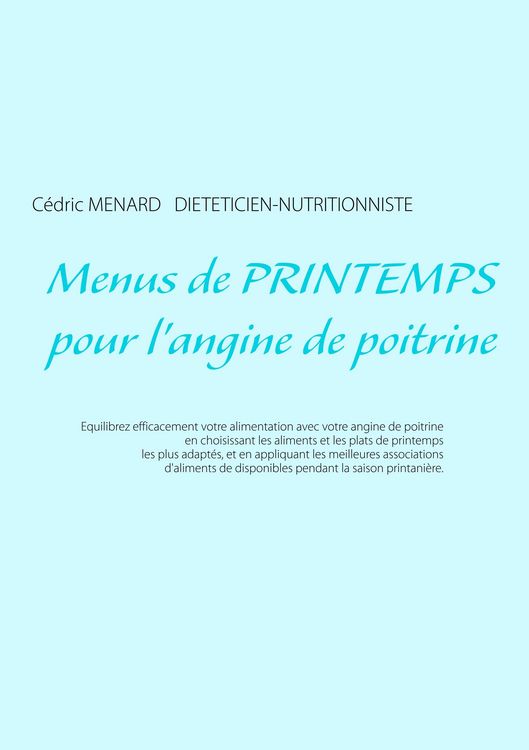Produktbild: Menus de printemps pour l'angine de poitrine