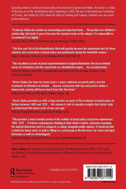 Produktbild: The Rise and Fall of the Rehabilitative Ideal, 1895-1970
