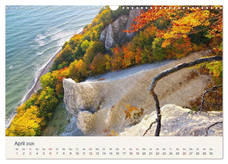 Produktbild: Sassnitz und die Kreidek&uuml;ste - Herbstimpressionen vom Hochuferweg Jasmund (Wandkalender 2026 DIN A3 quer), CALVENDO Monatskalender