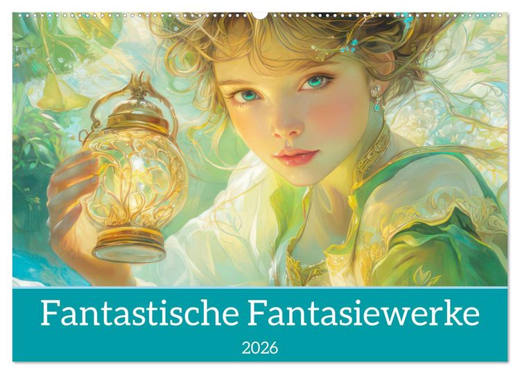 Produktbild: Fantastische Fantasiewerke (Wandkalender 2026 DIN A2 quer), CALVENDO Monatskalender