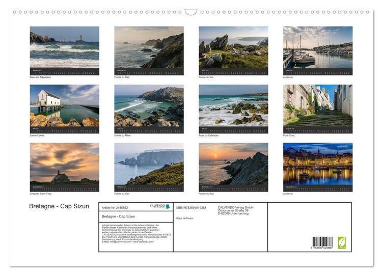 Produktbild: Bretagne - Cap Sizun (Wandkalender 2027 DIN A2 quer), CALVENDO Monatskalender
