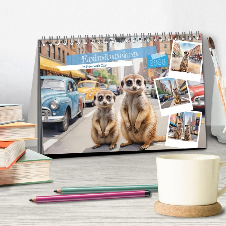 Produktbild: Erdm&auml;nnchen in New York City (Tischkalender 2026 DIN A5 quer), CALVENDO Monatskalender