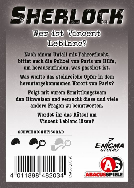 Produktbild: Sherlock - Wer ist Vincent Leblanc? (Spiel)