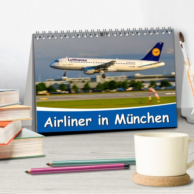 Produktbild: Airliner in M&uuml;nchen / 2026 (Tischkalender 2026 DIN A5 quer), CALVENDO Monatskalender