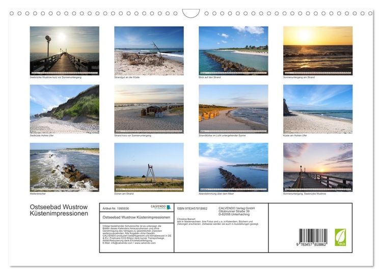 Produktbild: Ostseebad Wustrow K&uuml;stenimpressionen (Wandkalender 2026 DIN A3 quer), CALVENDO Monatskalender