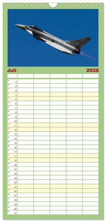 Produktbild: Familienplaner 2026 - Milit&auml;rflieger mit 5 Spalten (Wandkalender, 21 x 45 cm) CALVENDO