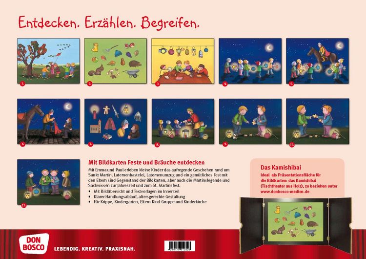 Produktbild: St. Martin feiern mit Emma und Paul. Kamishibai Bildkartenset.