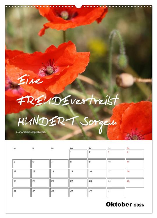Produktbild: Spr&uuml;che und Weisheiten f&uuml;r&acute; s Jahr (Wandkalender 2026 DIN A2 hoch), CALVENDO Monatskalender