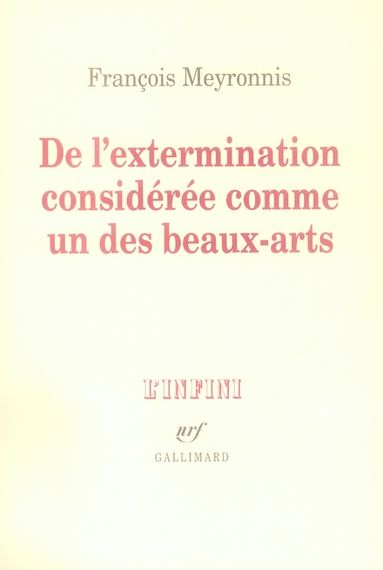 Produktbild: De l'extermination consid&eacute;r&eacute;e comme un des beaux-arts