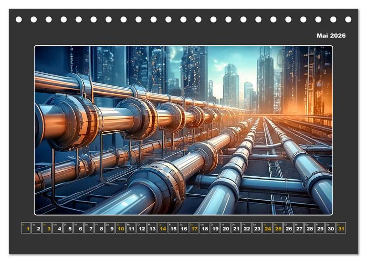 Produktbild: Zukunftsvision Megacity (Tischkalender 2026 DIN A5 quer), CALVENDO Monatskalender