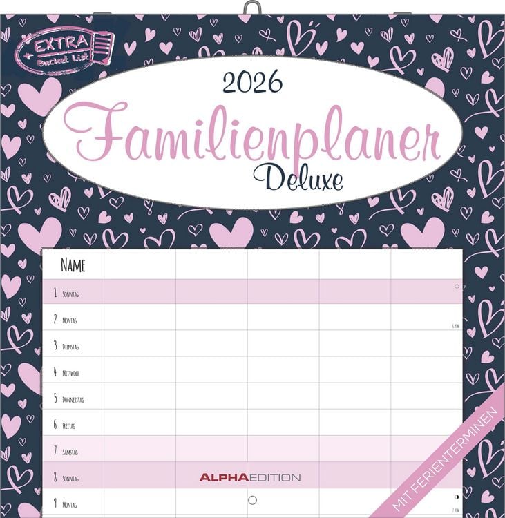 Bild vom Artikel Familienplaner Deluxe 2026 - Broschürenkalender 30x30 cm (30x60 geöffnet) - Kalender mit Platz für Notizen - 5 Spalten - Bildkalender - Wandkalender vom Autor Alpha Edition