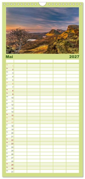 Produktbild: Familienplaner 2027 - Schottland - Scotland - Alba mit 5 Spalten (Wandkalender, 21 x 45 cm) CALVENDO