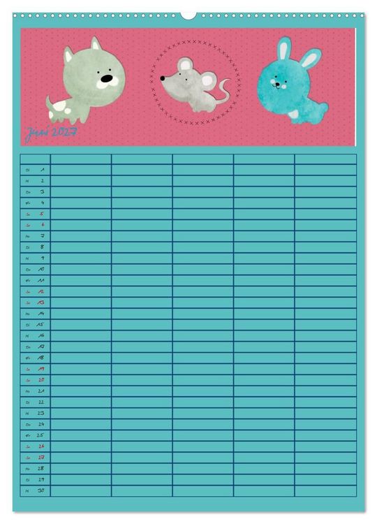 Produktbild: Unser buntes Familienleben (Wandkalender 2027 DIN A2 hoch), CALVENDO Monatskalender