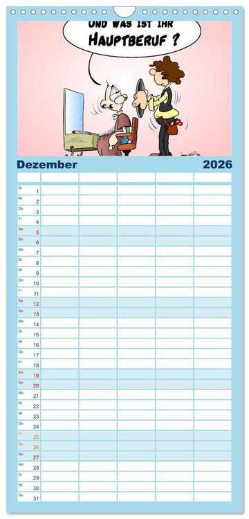 Produktbild: Familienplaner 2026 - Trumix Cartoons - Dumm gelaufen mit 5 Spalten (Wandkalender, 21 x 45 cm) CALVENDO