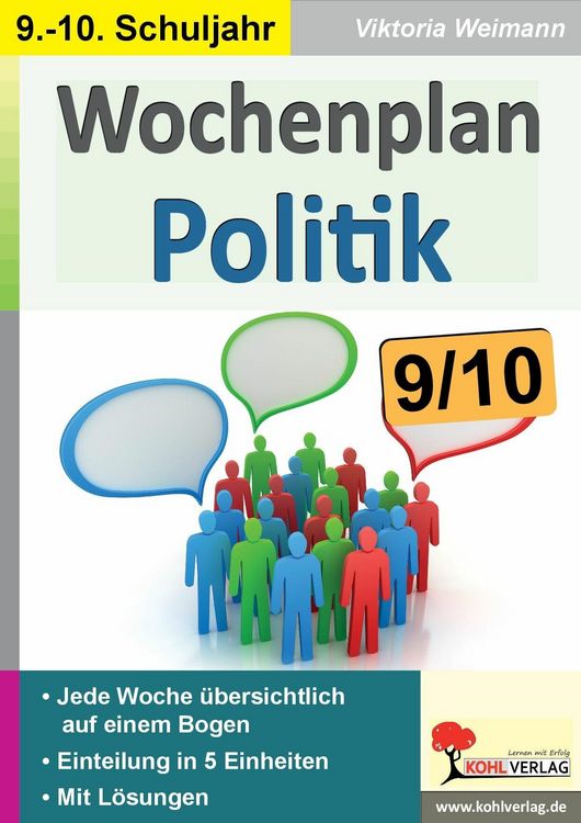 Produktbild: Wochenplan Politik / Klasse 9-10