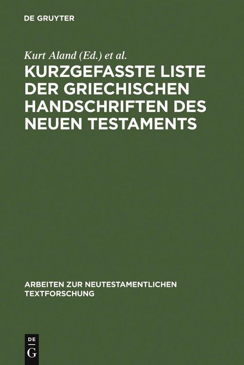 Produktbild: Kurzgefa&szlig;te Liste der griechischen Handschriften des Neuen Testaments