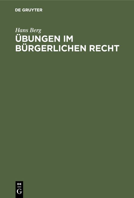 Produktbild: &Uuml;bungen im B&uuml;rgerlichen Recht