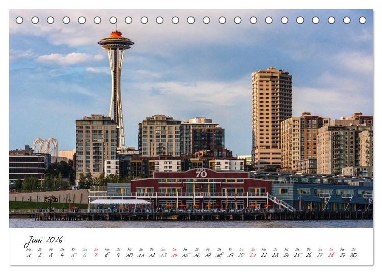 Produktbild: Eine Reise nach Seattle (Tischkalender 2026 DIN A5 quer), CALVENDO Monatskalender