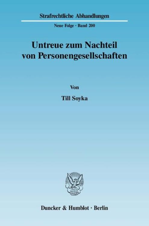 Bild vom Artikel Untreue zum Nachteil von Personengesellschaften. vom Autor Till Soyka
