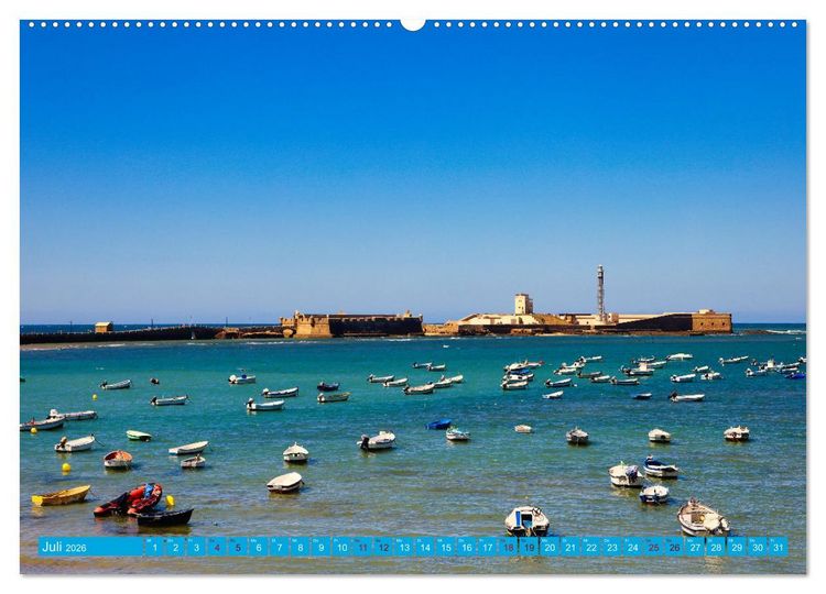 Produktbild: C&aacute;diz Sp&uuml;re die frische Meeresbrise (hochwertiger Premium Wandkalender 2026 DIN A2 quer), Kunstdruck in Hochglanz