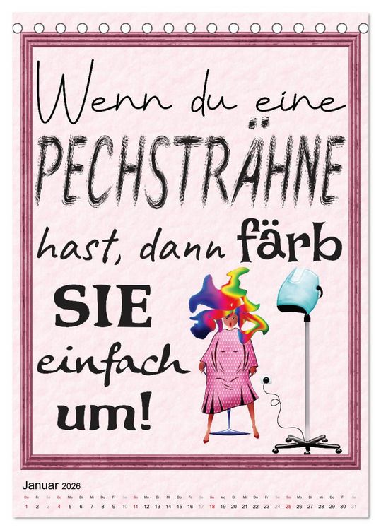Produktbild: Friseur-Spr&uuml;che (Tischkalender 2026 DIN A5 hoch), CALVENDO Monatskalender