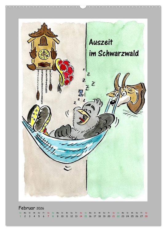 Produktbild: HarryKuckuck - Der Schwarzwald ruft (Wandkalender 2026 DIN A2 hoch), CALVENDO Monatskalender