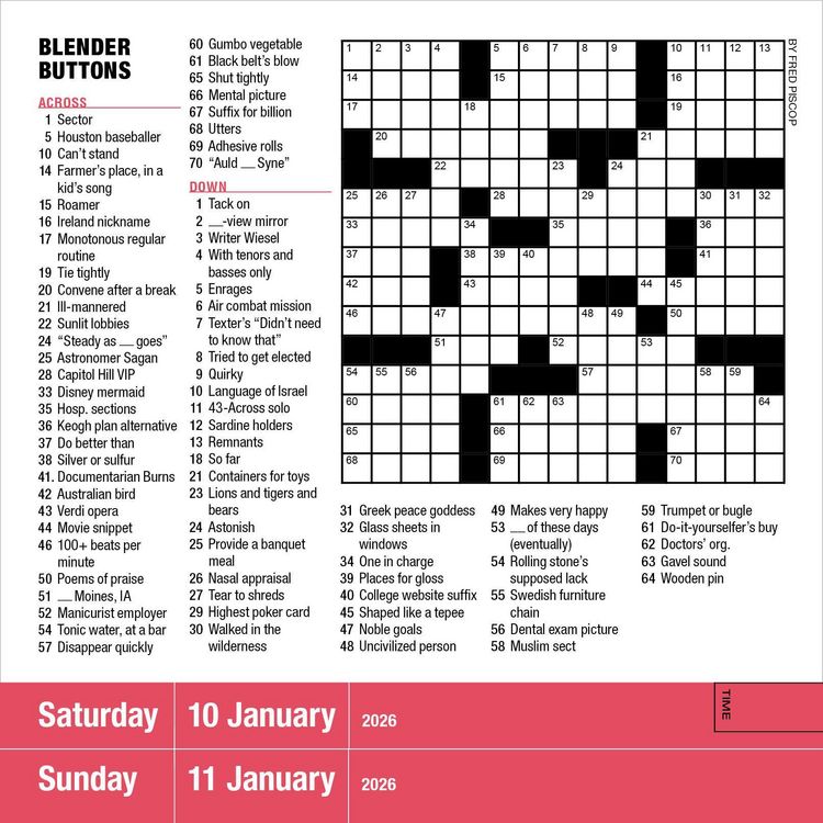 Produktbild: Mensa(r) 10-Minute Crossword Puzzles Page-A-Day(r) Calendar 2026