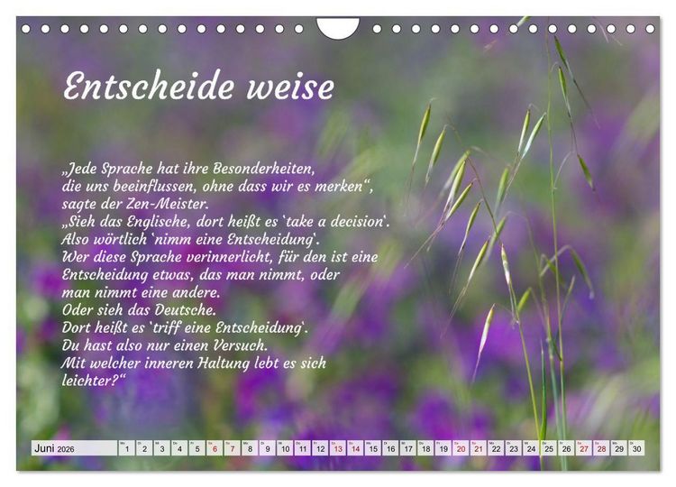 Produktbild: Und der Zen-Meister sprach (Wandkalender 2026 DIN A4 quer), CALVENDO Monatskalender