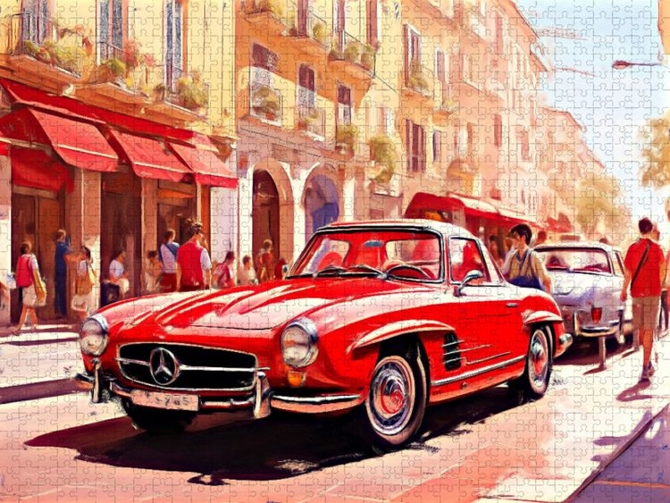 Produktbild: CALVENDO Puzzle Der klassische Mercedes-Benz 190SL gilt heutzutage als Wertanlage. | 1000 Teile Lege-Gr&ouml;&szlig;e 64x48cm Foto-Puzzle f&uuml;r gl&uuml;ckliche Stunden