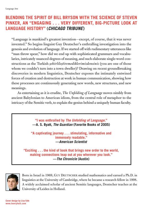 Produktbild: The Unfolding of Language