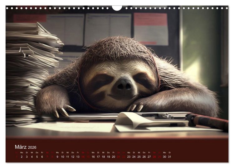 Produktbild: Der Kalender f&uuml;r echte Faultiere (Wandkalender 2026 DIN A3 quer), CALVENDO Monatskalender