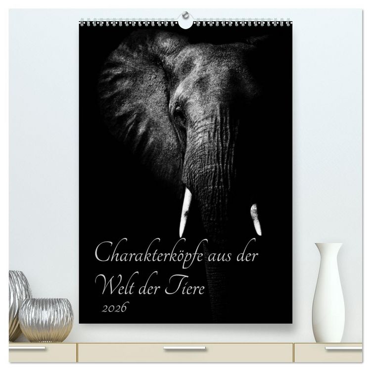 Produktbild: Charakterk&ouml;pfe aus der Welt der Tiere (hochwertiger Premium Wandkalender 2026 DIN A2 hoch), Kunstdruck in Hochglanz