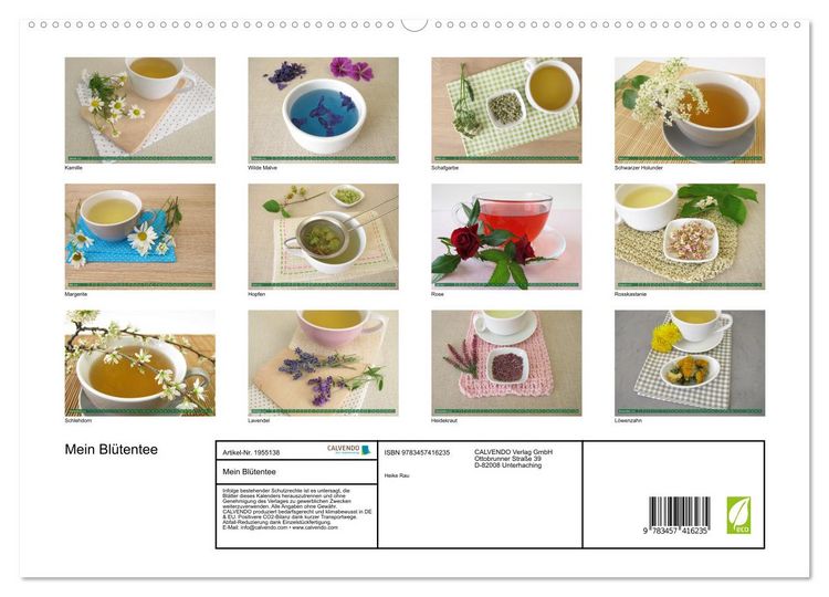 Produktbild: Mein Bl&uuml;tentee (hochwertiger Premium Wandkalender 2026 DIN A2 quer), Kunstdruck in Hochglanz