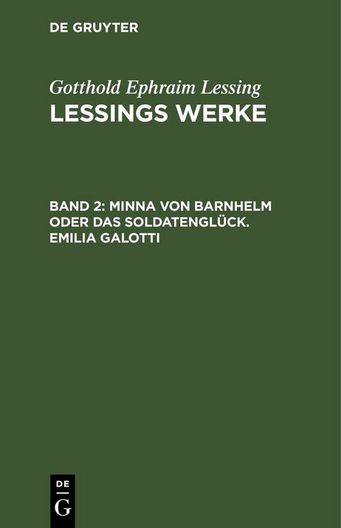 Produktbild: Minna von Barnhelm oder das Soldatengl&uuml;ck. Emilia Galotti