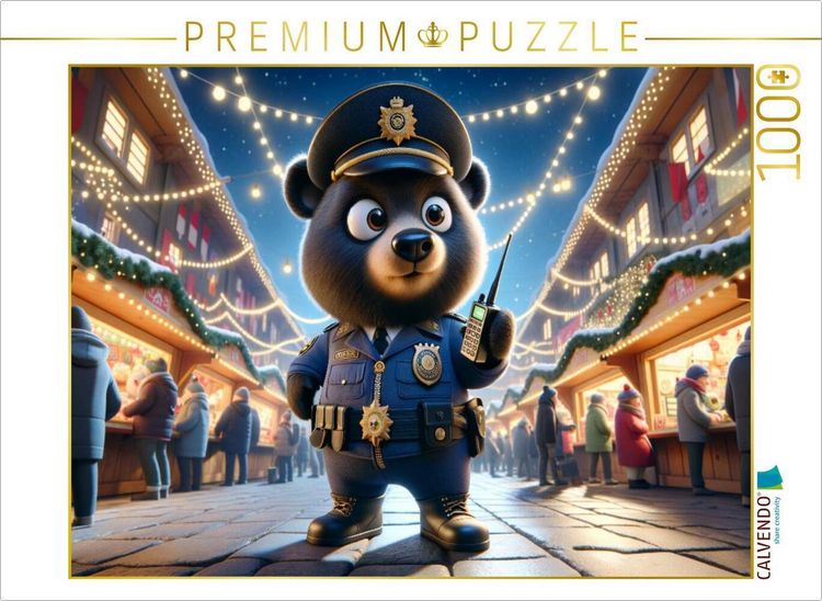 Produktbild: CALVENDO Puzzle Festliche Patrouille: Der W&auml;chter des Weihnachtsmarktes | 1000 Teile Lege-Gr&ouml;&szlig;e 64x48cm Foto-Puzzle f&uuml;r gl&uuml;ckliche Stunden