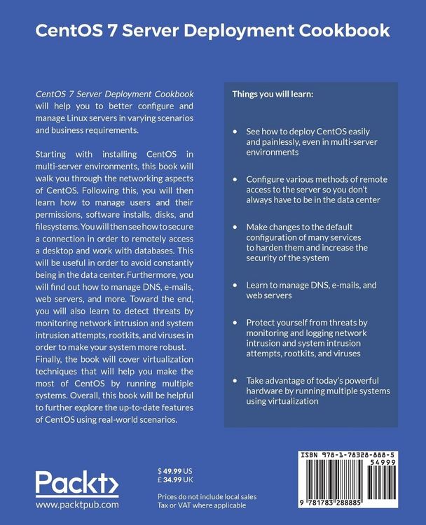 Produktbild: CentOS 7 Server Management Cookbook