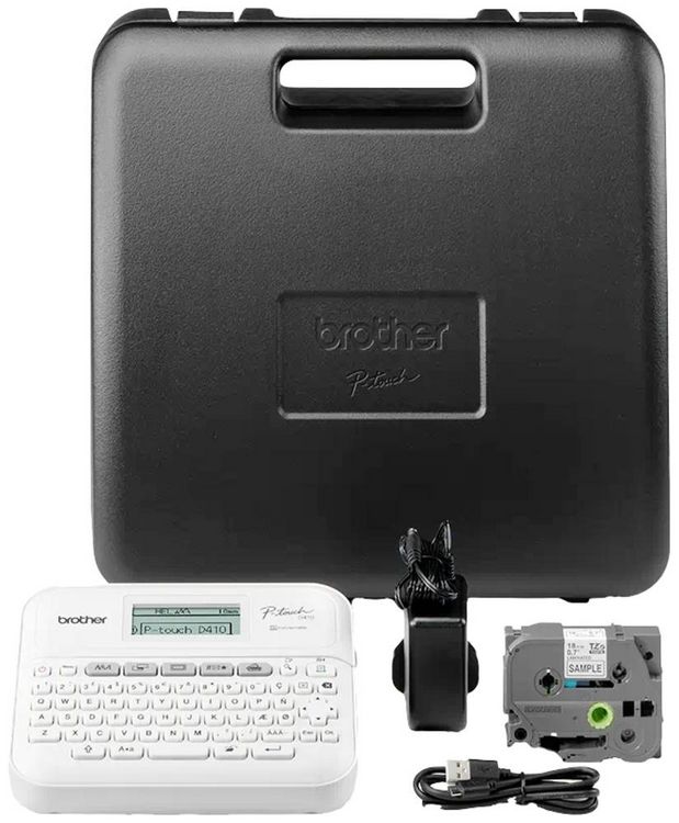 Produktbild: Brother PTD410VPRG1 Beschriftungsger&auml;t Geeignet f&uuml;r Schriftband: TZe 3.5 mm, 6 mm, 9 mm, 12 mm, 18 mm