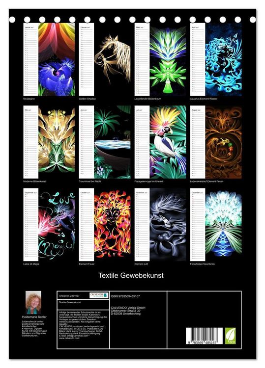 Produktbild: Textile Gewebekunst (Tischkalender 2027 DIN A5 hoch), CALVENDO Monatskalender